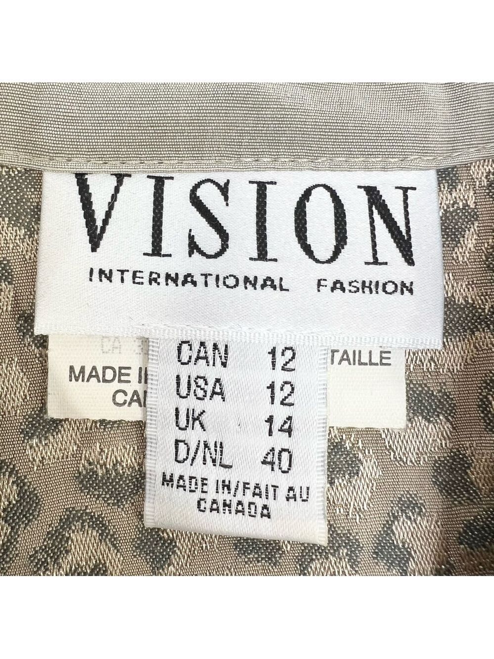 Vintage Canadian made sage green taupe metallic animal print cropped jacket 12 - Picture 13 of 15